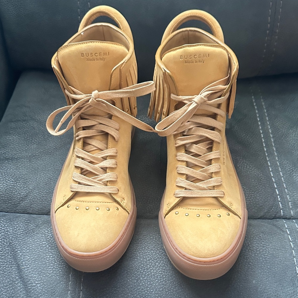 Buscemi Light Brown High-Top Sneakers